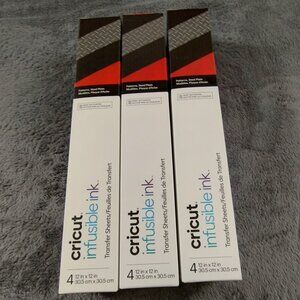 Circut 3 pack Infusable Ink transfer Sheets- 4-12x12 Steel Plate Pattern NIB